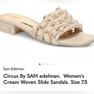 Sam Edelman Cream Braided Slide Sandals